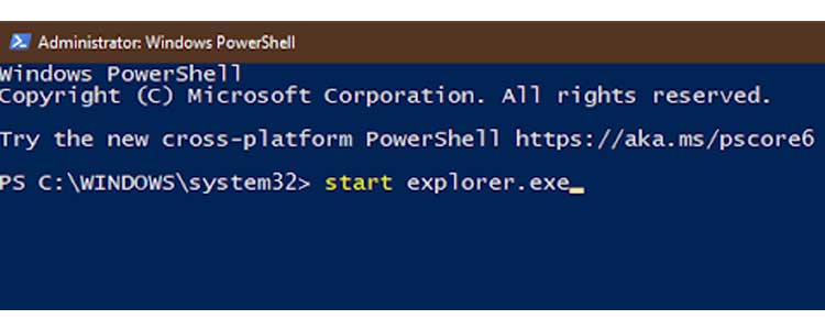 Pokrenite Explorer Powershell