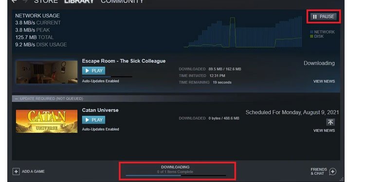 Otkažite preuzimanje Steam-a